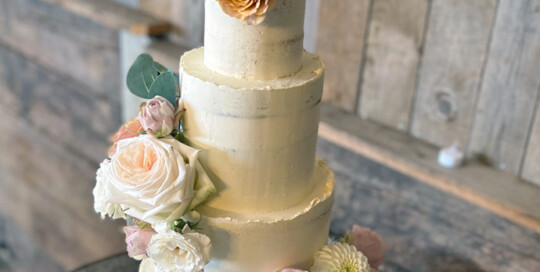 semi naked wedding cake montague farm east sussex