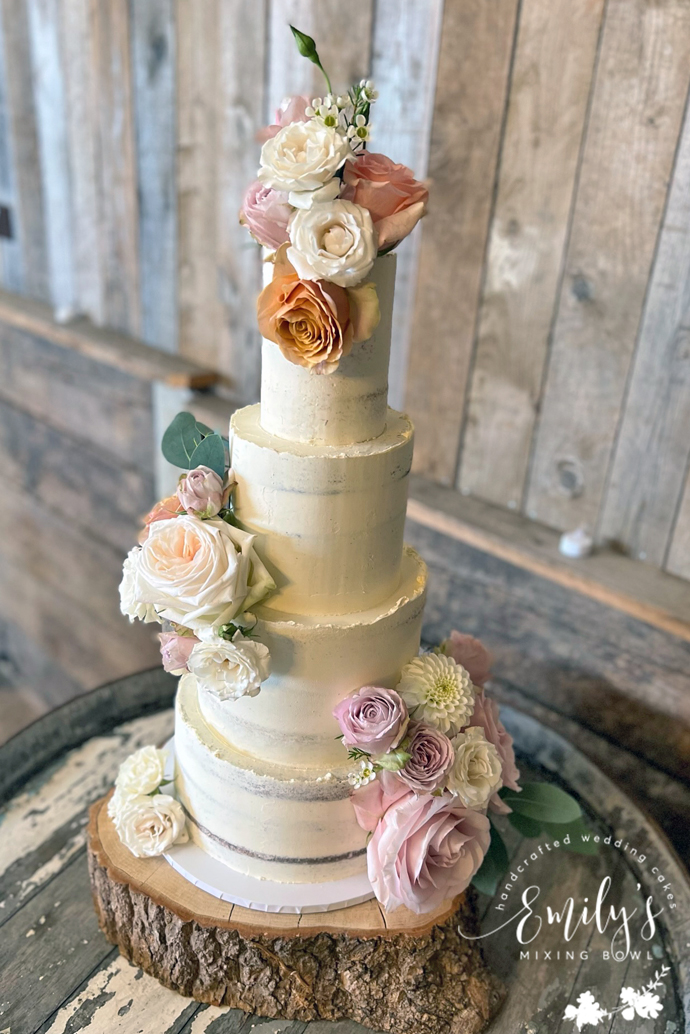 semi naked wedding cake montague farm east sussex