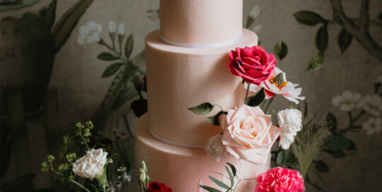 wedding cake sugar flowers Goodnestone park