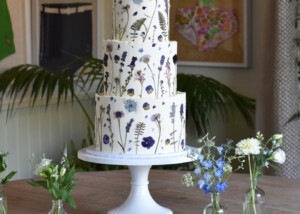 pressed flower wedding cake the gallivant