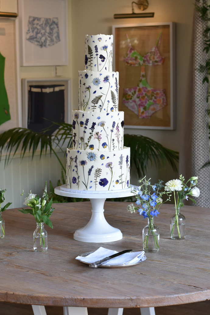 pressed flower wedding cake the gallivant
