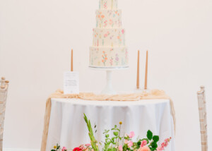painted floral wedding cake wadhurst castle east sussex