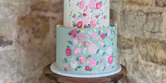 nicola and phil sage green wedding cake east sussex swallows oast