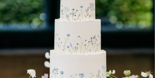 4 tier floral wedding cake